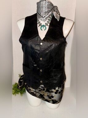 Leather vest,
Genuine Leather by Manzoor